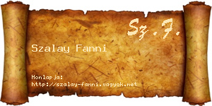 Szalay Fanni névjegykártya